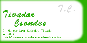 tivadar csondes business card